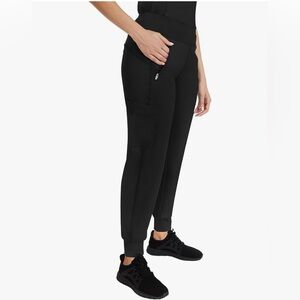 Healing Hands Black Yoga Joggers 6 Pocket Scrub Pants- Small Tall